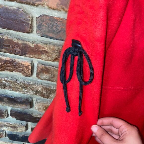 Katherine Barclay Red Ruffle Snap Button Pea Coat Women's Size US Small - Picture 4 of 7